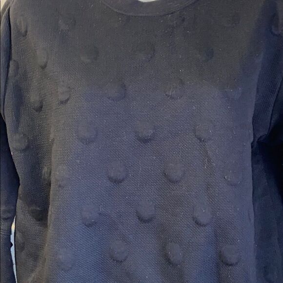 JOY LAB Black Polka Dot Open Elbow Sweater-S - Picture 3 of 7